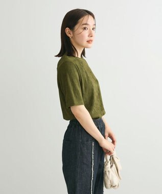 Green Parks プリーツ５分袖プルオーバー Green