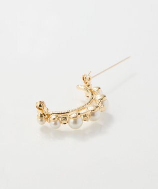 Phoebe フォーマルパールビジューハーフブローチ　ゴールド ゴールド