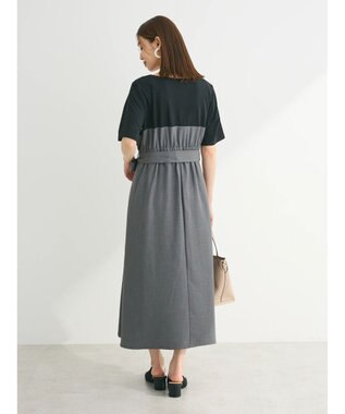 Green Parks 共ベルト付きビスチェ風ドッキングワンピース Gray Mixture