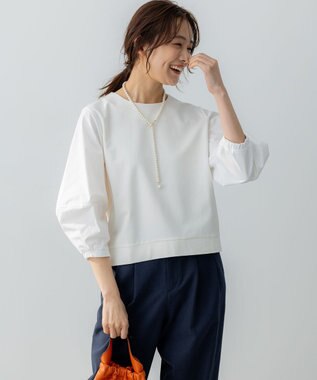 組曲 L 【WEB限定】ランタンスリーブミニ裏毛 プルオーバー アイボリー系