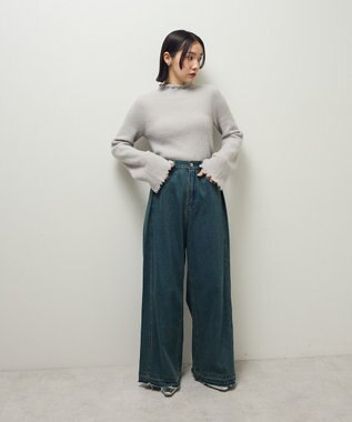 Green Parks ・ｓｗｉｎｇ　ｂｙ　ウラシャギーフレアスリーブニット Light Gray