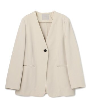 UNFILO L BEAUTY MOVE ノーカラージャケット アイボリー