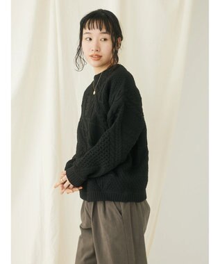 CRAFT STANDARD BOUTIQUE リサイクルポリエステルパッチワークプルオーバー Black