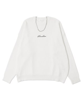 WEGO 【2点SET】アクセ付きワンポイントニットプルオーバー オフホワイト