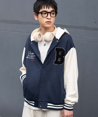 WEGO 【ユニセックス着用ITEM】スウェットフードスタジャン ネイビー