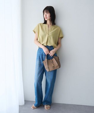 YECCA VECCA 【マシンウォッシャブル】サラサラスキッパーブラウス Yellow