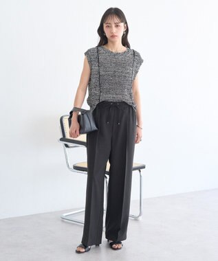 earth music&ecology 【セットアップ対応】リネンライクリラックスパンツ Black