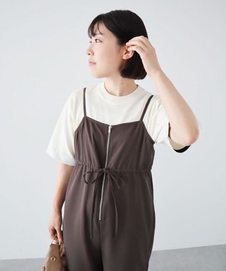 Green Parks ウエストリボンサロペット Gray