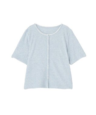 earth music&ecology チェーンリブラメカットソー Blue