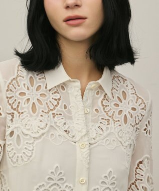 GRACE CONTINENTAL カットレースワンピース ホワイト