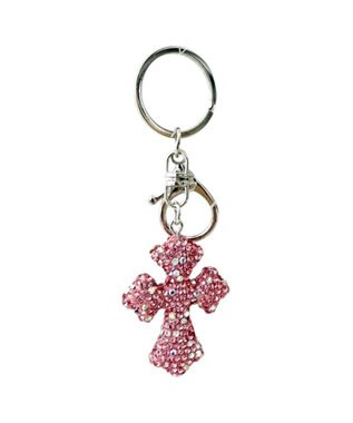 WEGO キラキラクロスキーホルダー ピンク