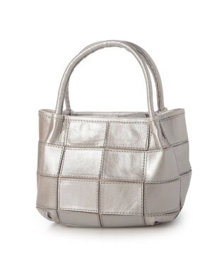 UNBILLION ピークスピーク PEAKSPEAK / 牛革パッチワーク・フラップトートS シルバー