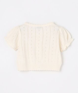 ANY KIDS 半袖 ニット カーディガン オフホワイト