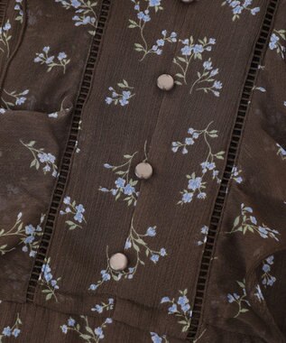 earth music&ecology フラワー楊柳ティアードミニワンピース Brown