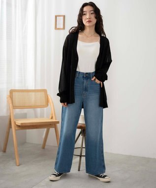 WEGO 【ユニセックス着用ITEM/紫外線対策/冷房対策】シアーカーディガン ブラック