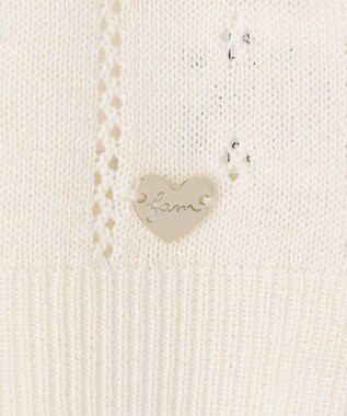 ANY KIDS 半袖 ニット カーディガン オフホワイト