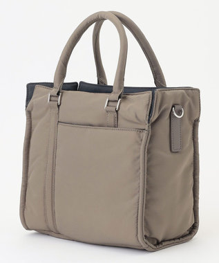 Y'SACCS ツイルナイロン　スクエアトート　Sサイズ グレージュ【web限定カラー】