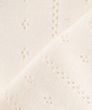 ANY KIDS 半袖 ニット カーディガン オフホワイト