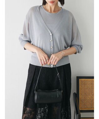 Green Parks シアーカーディガン＋タンクトップＳＥＴ Gray