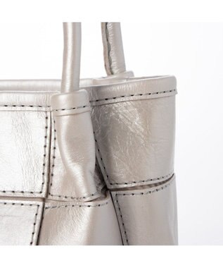 UNBILLION ピークスピーク PEAKSPEAK / 牛革パッチワーク・フラップトートS シルバー