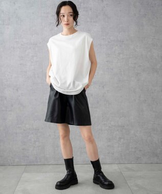 WEGO 【5色3サイズ展開/ユニセックス着用ITEM/洗える/綿100%】スリーブレスコットンT ホワイト