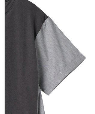 Green Parks 脇リボン５分袖布帛ドッキングプルオーバー Gray