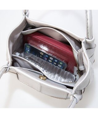 UNBILLION ピークスピーク PEAKSPEAK / 牛革パッチワーク・フラップトートS シルバー