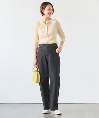 UNFILO シアーリブ ニットカーディガン クリーム