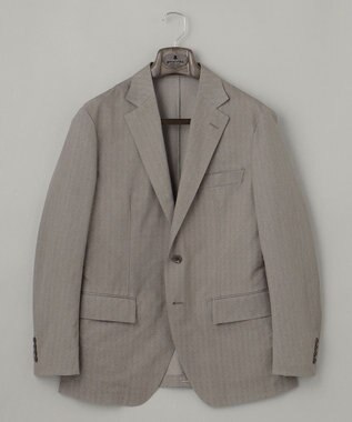 GOTAIRIKU 圧倒的清涼感・８つの夏機能【接触冷感/通気性/軽量/撥水…等】クールドッツ セットアップジャケット_ヘリンボーンプリント（25年モデル） ベージュ_ヘリンボーン柄