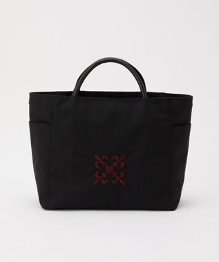 russet 【モノグラム刺繍】コーデュラナイロントートバッグ（CE-1776） Black