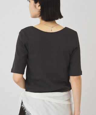 AMERICAN HOLIC スクエアネック5分袖プルオーバー Charcoal Gray