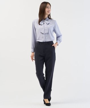 J.PRESS LADIES S ヌーディスバックサテン ブラウス サックス系