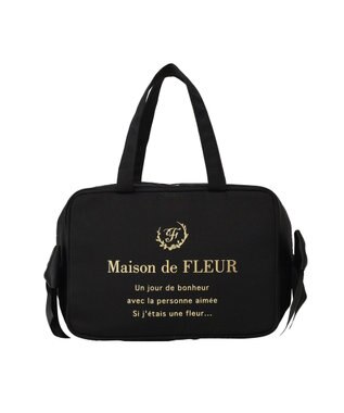 Maison de FLEUR 【保冷機能付き】サテンサイドリボン保冷バッグ Black