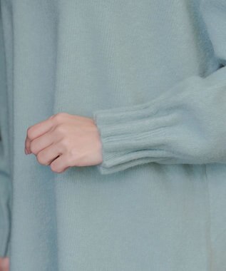 Tiaclasse 袖タックニットプルオーバー ブルー