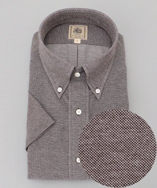 J.PRESS MEN 【J.PRESS PLUS】カノコインレイパッチポケット シャツ/B.D. ダークブラウン系