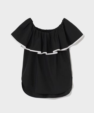 GRACE CONTINENTAL ラッフルトリミングブラウス ブラック