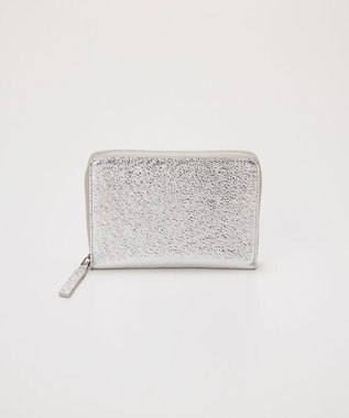 TOPKAPI 【TREASURE TOPKAPI】ウォッシュド レザー メタリック ラウンドファスナー 二つ折り財布/パスポート対応 シルバー