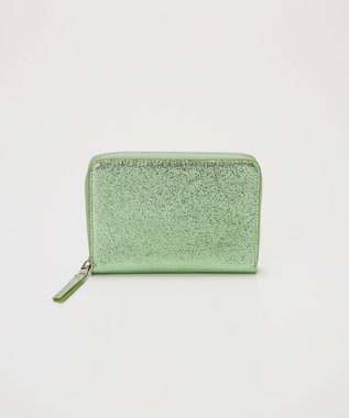 TOPKAPI 【TREASURE TOPKAPI】ウォッシュド レザー メタリック ラウンドファスナー 二つ折り財布/パスポート対応 グリーン