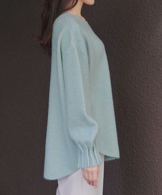 Tiaclasse 袖タックニットプルオーバー ブルー