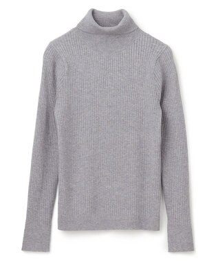 UNFILO 【吸湿発熱】リブ タートルネック ニット グレー