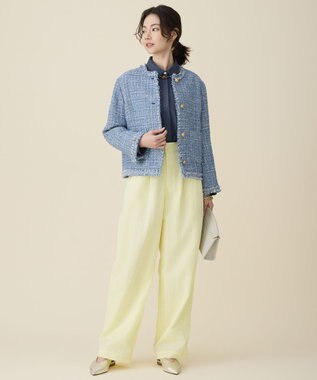 自由区 L 【セットアップ対応】ソフトリネンダンガリー シャツ ネイビー