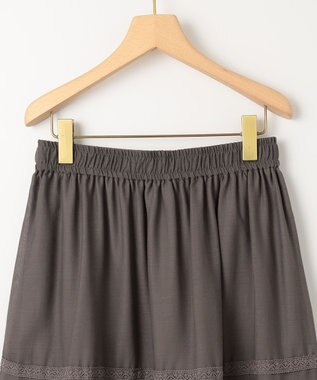 組曲 【洗える】レーシーボイル スカート ライトグレー系