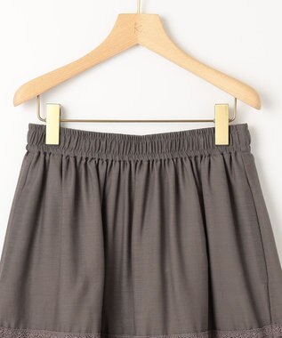 組曲 【洗える】レーシーボイル スカート ライトグレー系