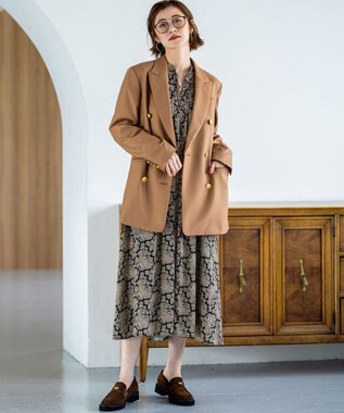 23区 S 【洗える】Ratti ヴィンテージペイズリープリント ワンピース モノトーンプリント