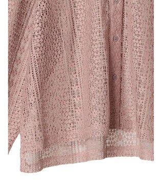 earth music&ecology レースショートシャツ Pink