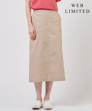 J.PRESS LADIES L 【WEB限定カラーあり】TCシャンブレーサテンST ナロー スカート 【WEB限定】ベージュ系