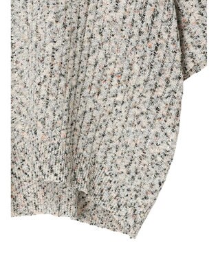 AMERICAN HOLIC カラーネップ透かし編みニットプルオーバー Black