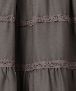 組曲 【洗える】レーシーボイル スカート ライトグレー系