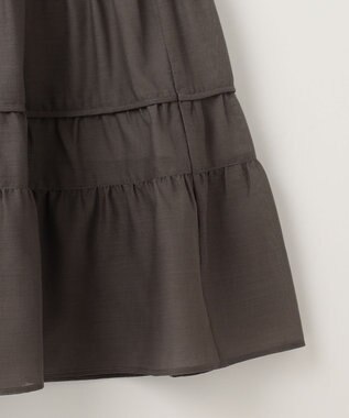 組曲 【洗える】レーシーボイル スカート ライトグレー系