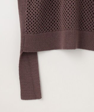 GRACE CONTINENTAL メッシュ2wayニットトップ ブラウン